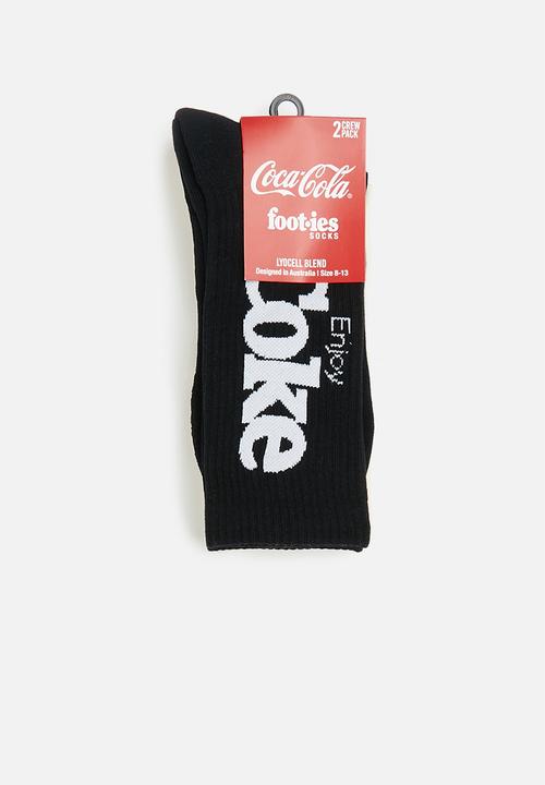 Foot-ies - Coke sneaker socks 2 pack - black & off white 