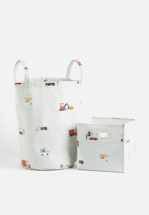 H&M - Printed storage basket - green,multi