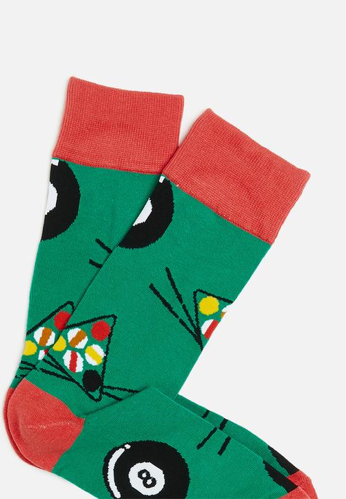 Foot-ies - 8 Ball crew sock - green 