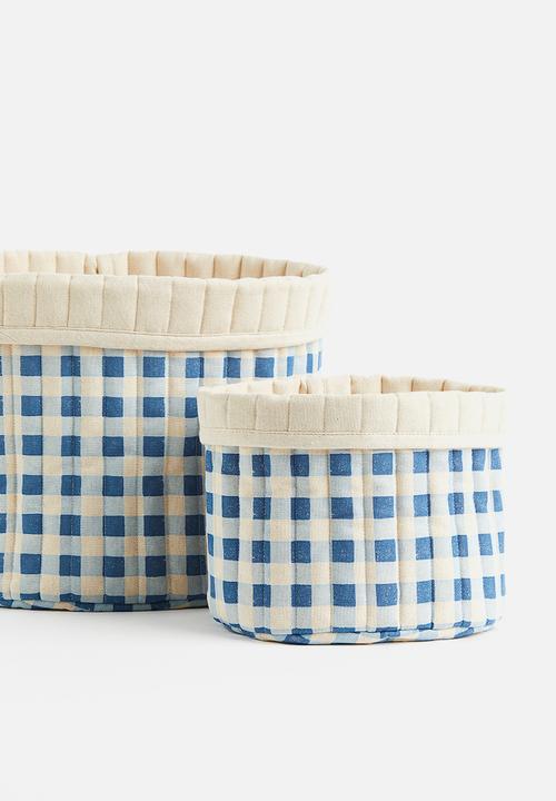 H&M - Quilted storage basket - blue,multi