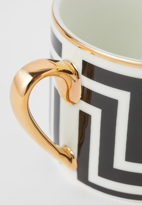 H&M - Porcelain cup - black patterned 