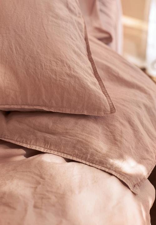H&M - Linen-blend double/king size duvet cover set - beige