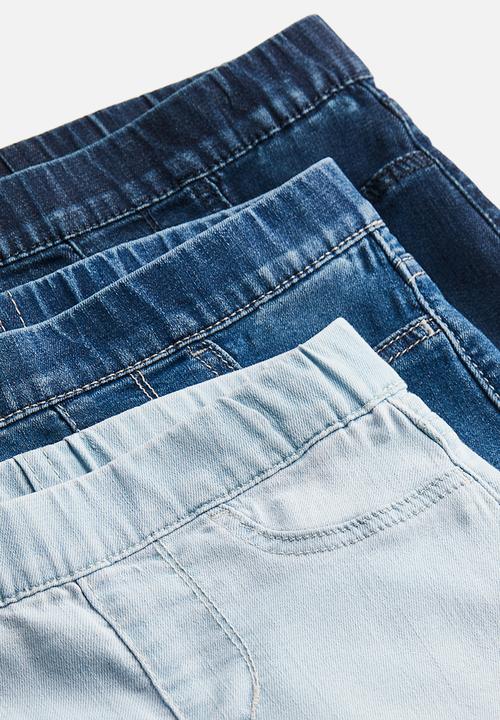 H&M - 3-pack denim shorts - blue