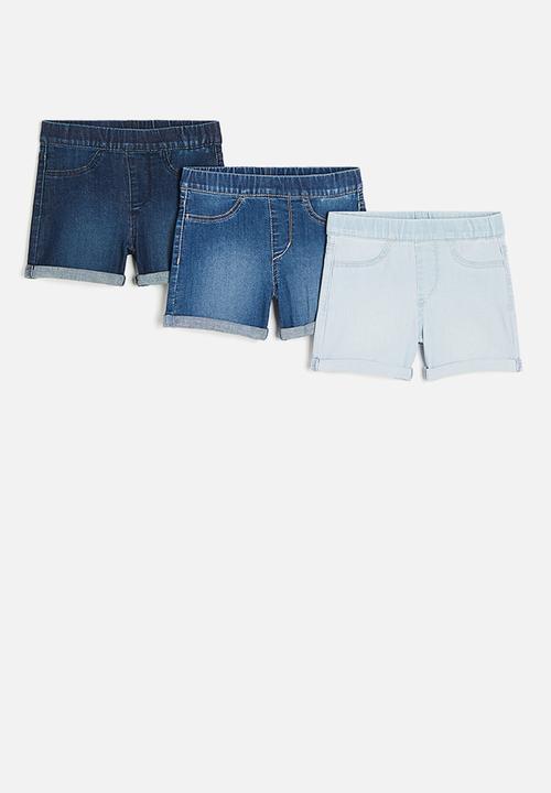 H&M - 3-pack denim shorts - blue