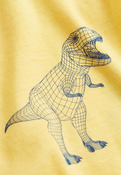 H&M - Cotton jersey T-shirt - yellow dinosaurs