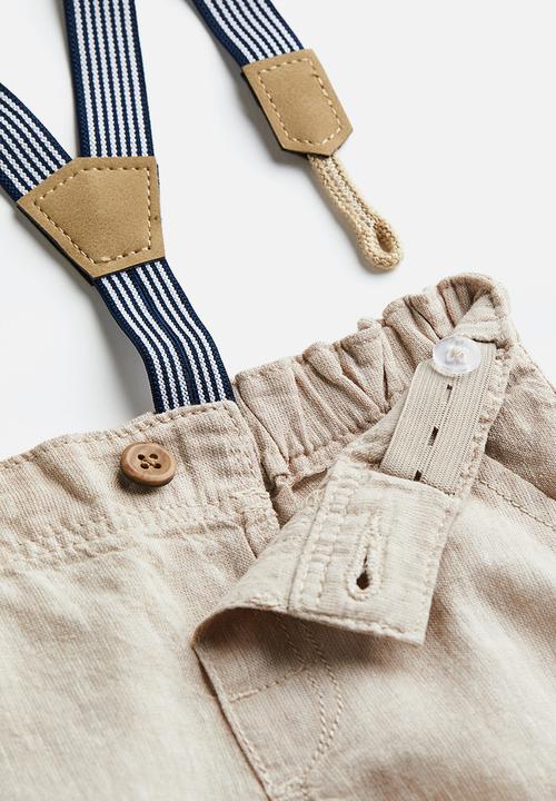 H&M - 2-piece set with braces - blue/light beige 