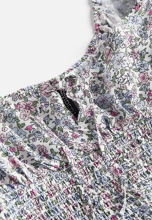 H&M - Smocked blouse - multi,white