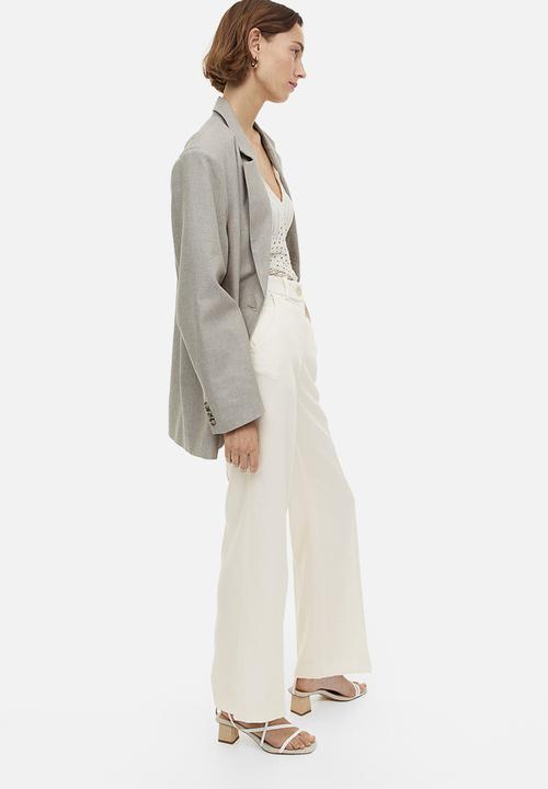 H&M - Straight trousers - white