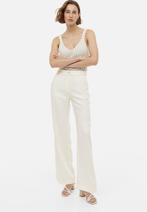 H&M - Straight trousers - white
