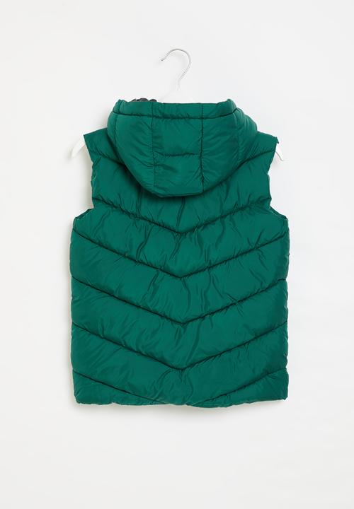 MINOTI - Boys basic puffa gilet - green