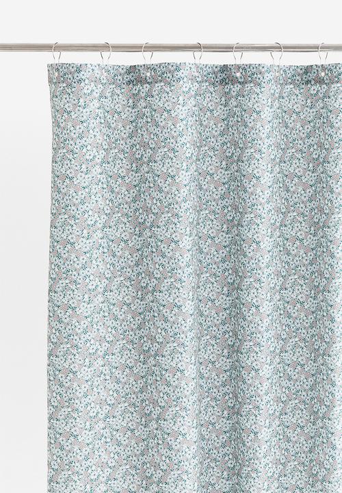 H&M - Floral shower curtain - light green floral
