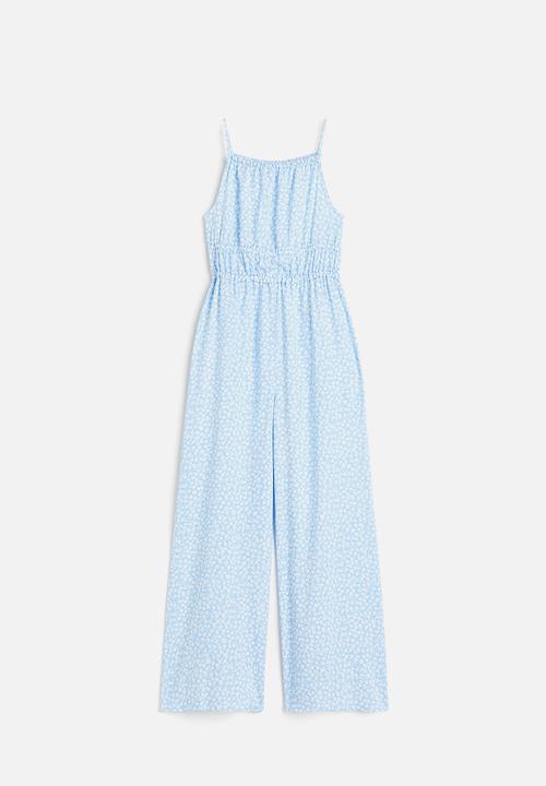 H&M - Gathered jumpsuit - light blue floral