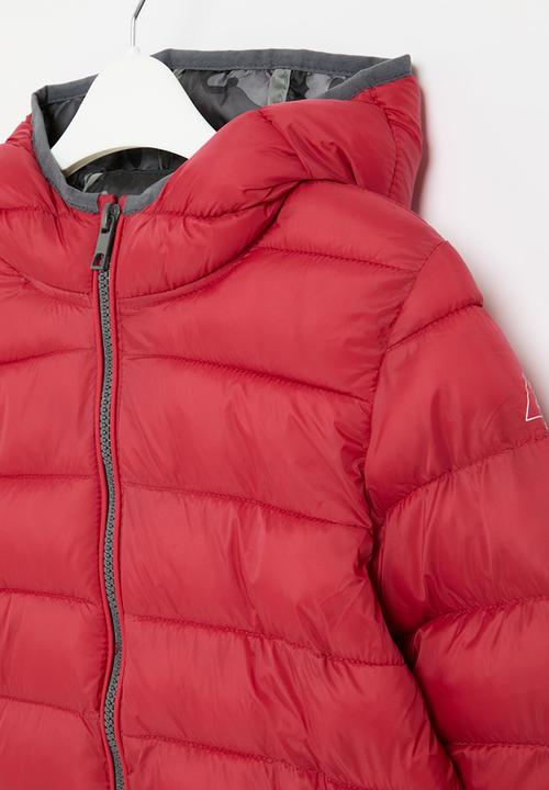 MINOTI - Boys basic puffa coat - red