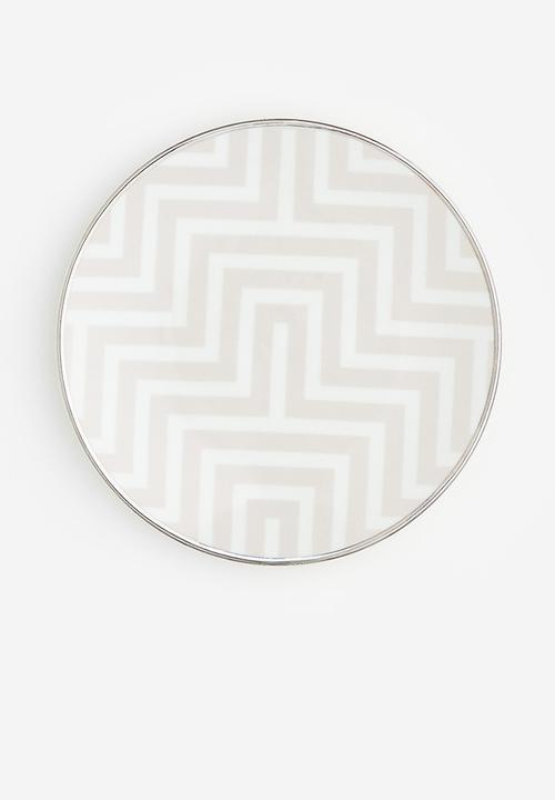 Small porcelain dish -  light grey patterned