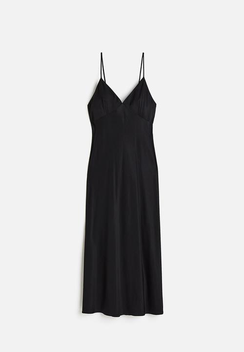 H&M - Satin slip dress - black