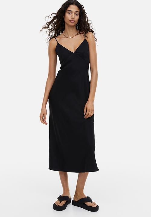 H&M - Satin slip dress - black