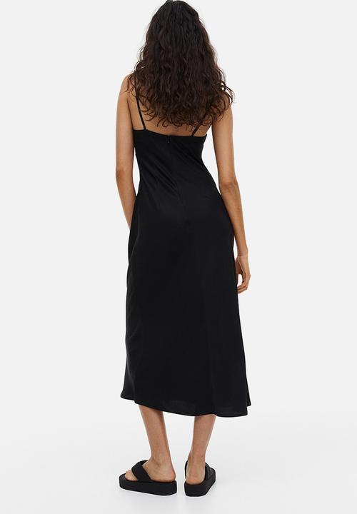 H&M - Satin slip dress - black
