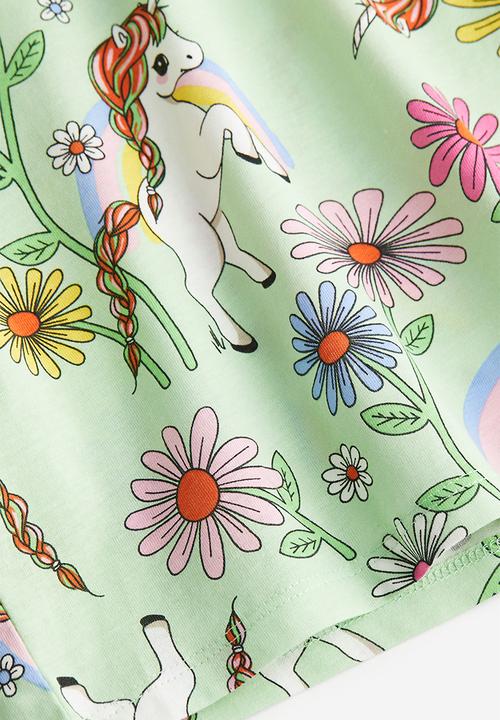 H&M - Printed t-shirt - light green / unicorns 
