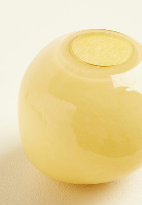 H&M - Small glass vase - light yellow