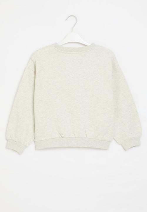 MINOTI - Girls basic oatmeal je taime fleece crew