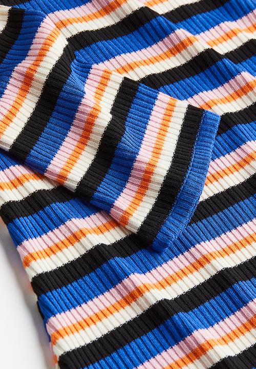 H&M - Ribbed dress - bright blue striped