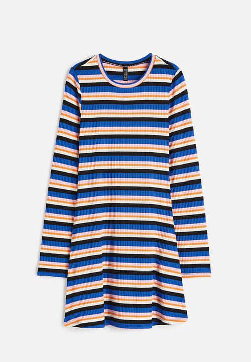 H&M - Ribbed dress - bright blue striped