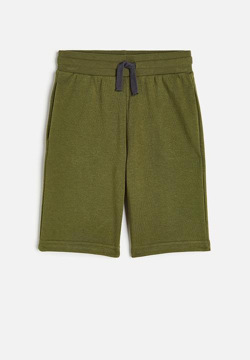 H&M - Sweatshirt shorts - dark khaki green