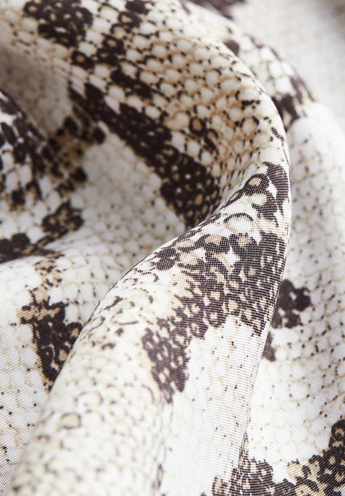 H&M - Satin slip dress - beige snakeskin-patterned 