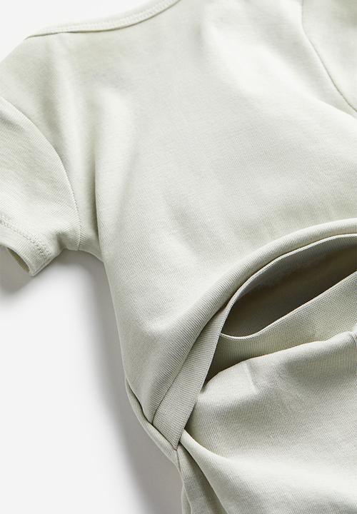 H&M - Cotton jersey bodysuit - light dusky green