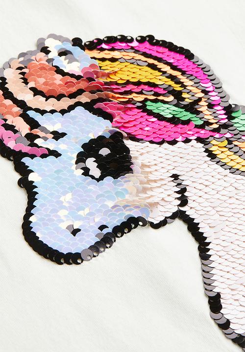 H&M - Top - white unicorn 