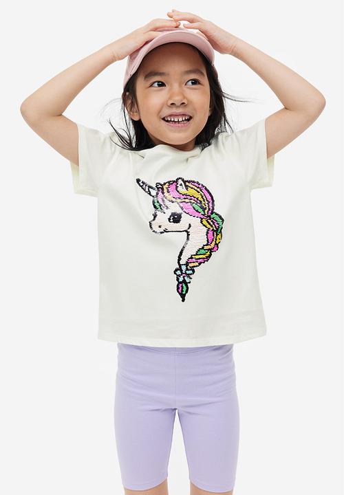 H&M - Top - white unicorn 