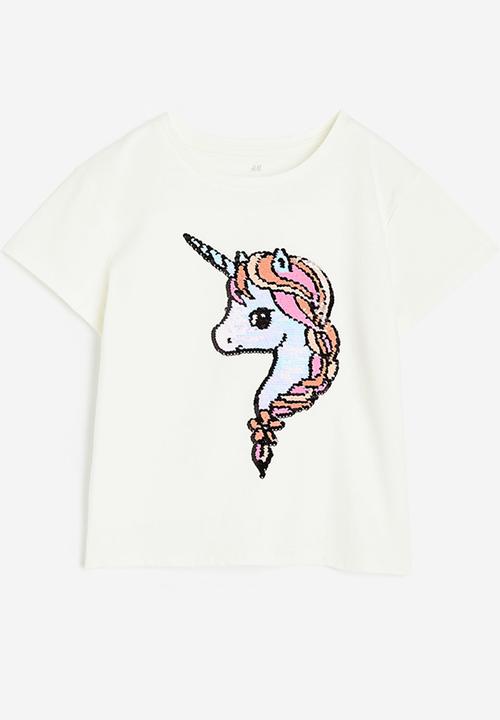 H&M - Top - white unicorn 