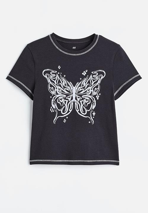 H&M - Printed T-shirt - dark grey