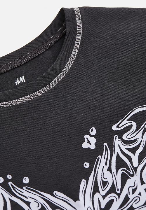 H&M - Printed T-shirt - dark grey