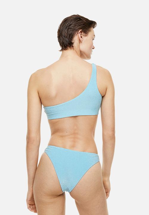 H&M - High-leg bikini bottoms - light turquoise glittery