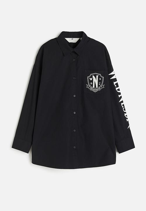 H&M - Printed cotton shirt - black