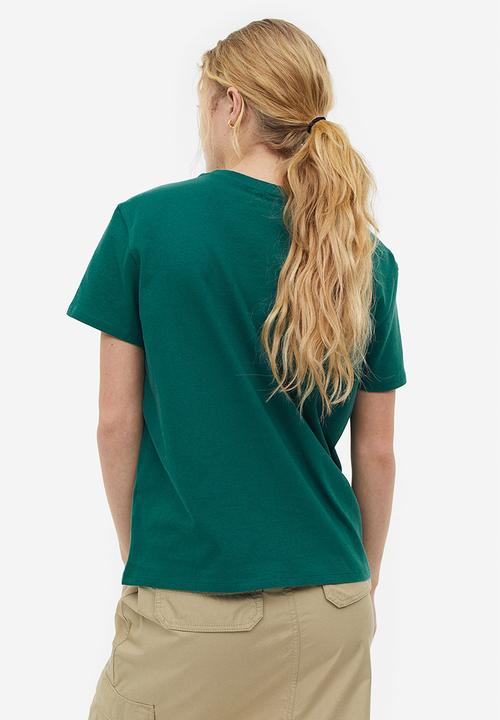 H&M - T-shirt - dark green boots