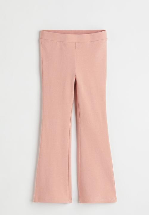 H&M - Flared cotton leggings - light pink 