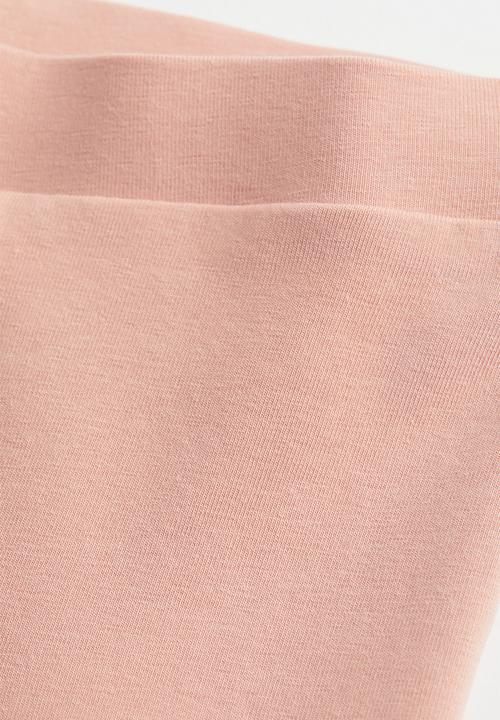 H&M - Flared cotton leggings - light pink 