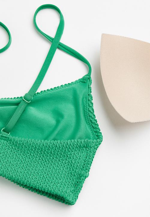 H&M - Padded bikini top - green