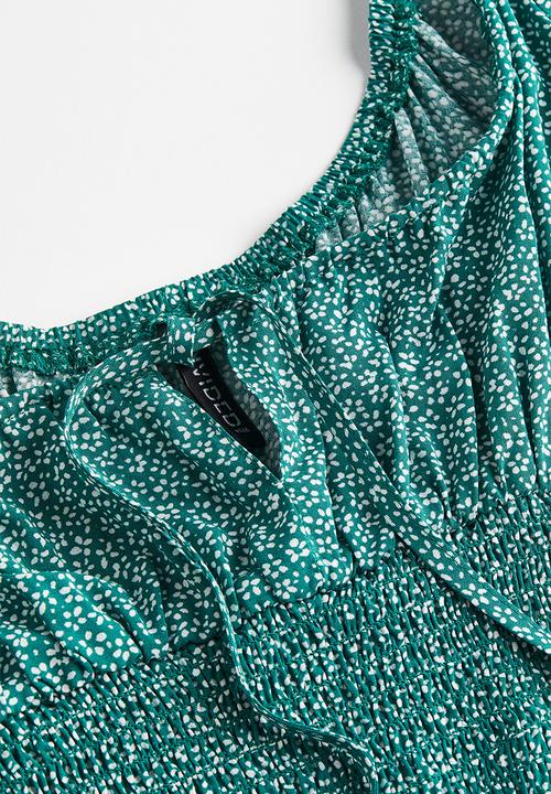 H&M - Smocked blouse - green floral
