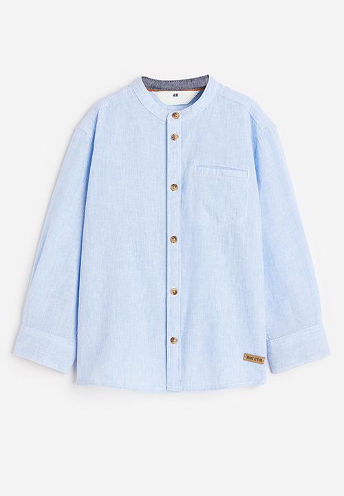 H&M - Grandad shirt - light blue striped