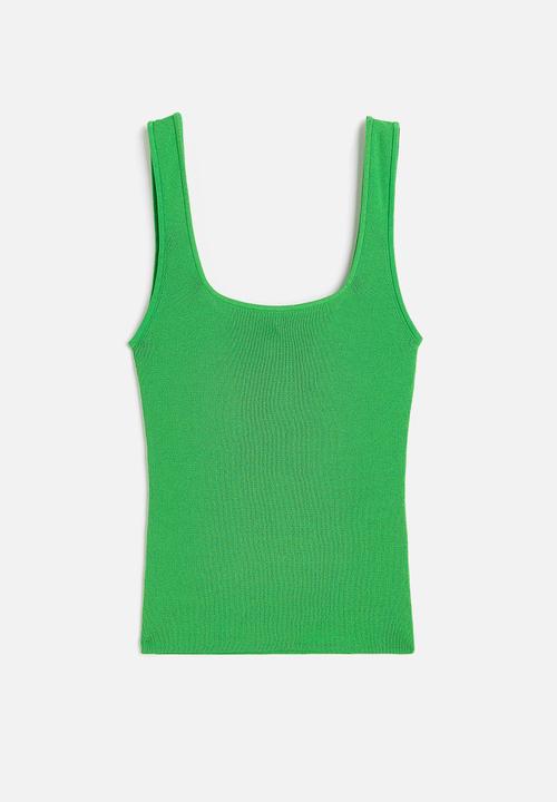 H&M - Ribbed vest top - green
