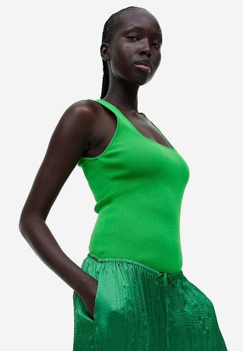 H&M - Ribbed vest top - green