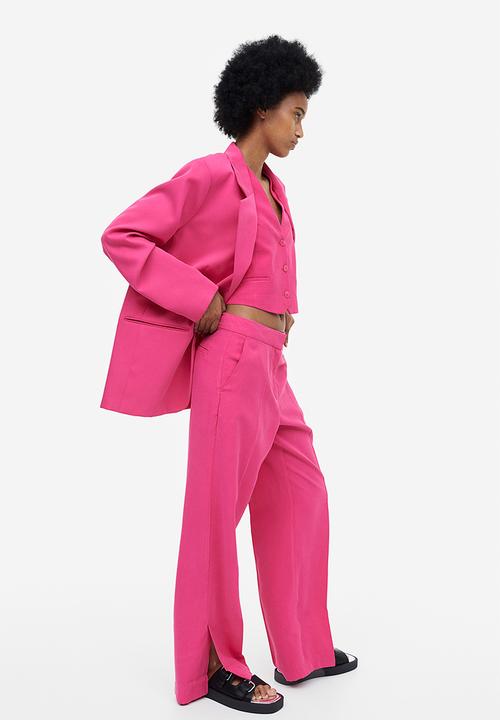 H&M - Slit-hem trousers - cerise