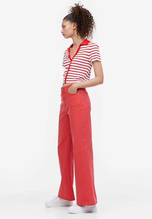 H&M - Wide twill trousers - red