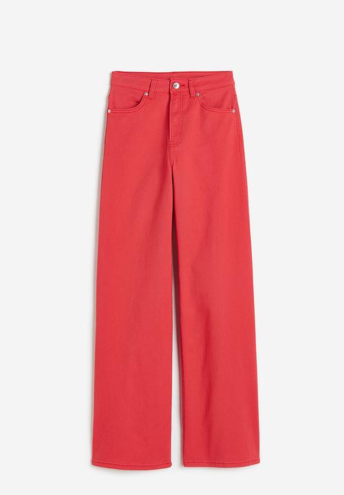 H&M - Wide twill trousers - red