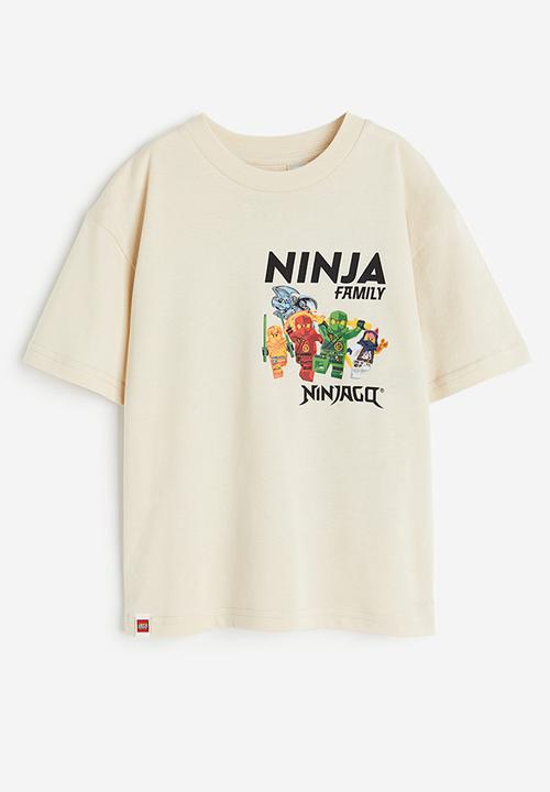 H&M - Printed t-shirt - light beige / lego ninjago