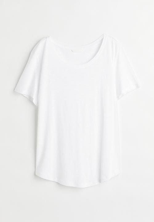 H&M - Modal-blend T-shirt - white