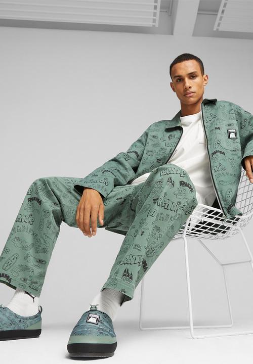 PUMA - Puma x ripndip aop twill shirt - green 